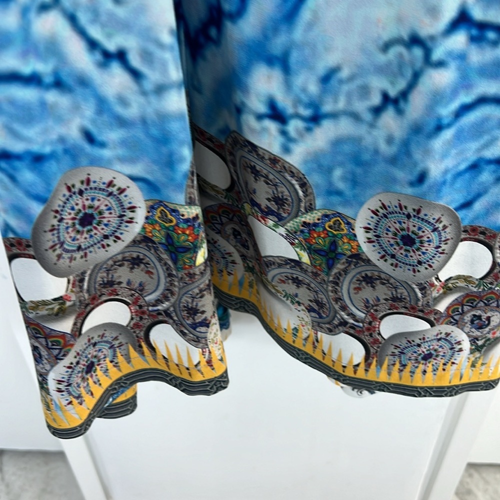 Small blue 100% silk dress by Moda Baronessa - Picture 9 of 9